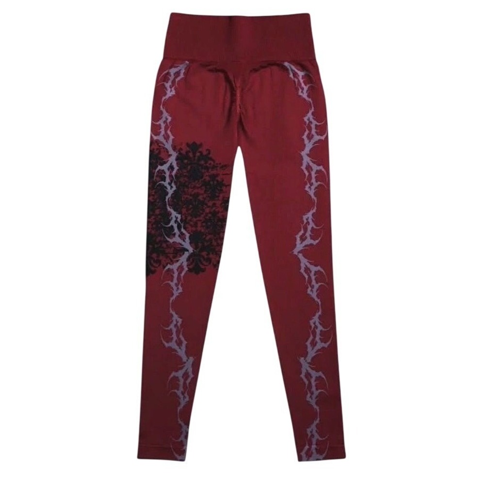 Civil Regime Save Yourself Kelly Seamless Scrunch Leggings Ox Blood Medium - Picture 2 of 8